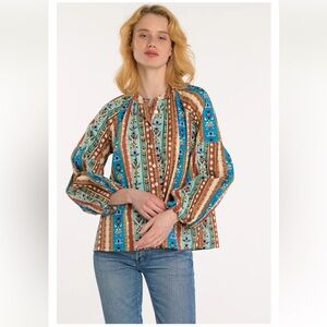Elizabeth and James Serape Stripe Emory Multicolor Serape Stripe Top